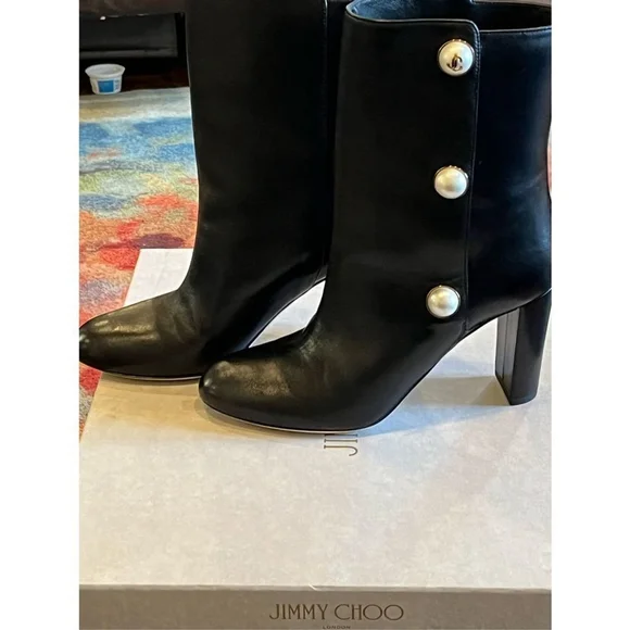 Jimmy Choo Rina 85 Leather Ankle Boots Size 38 (8) NIB - Picture 7 of 15